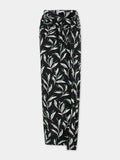 Long black skirt with thrush print