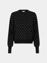 BLACK CRYSTAL-EMBELLISHED SWEATER IN WOOL
