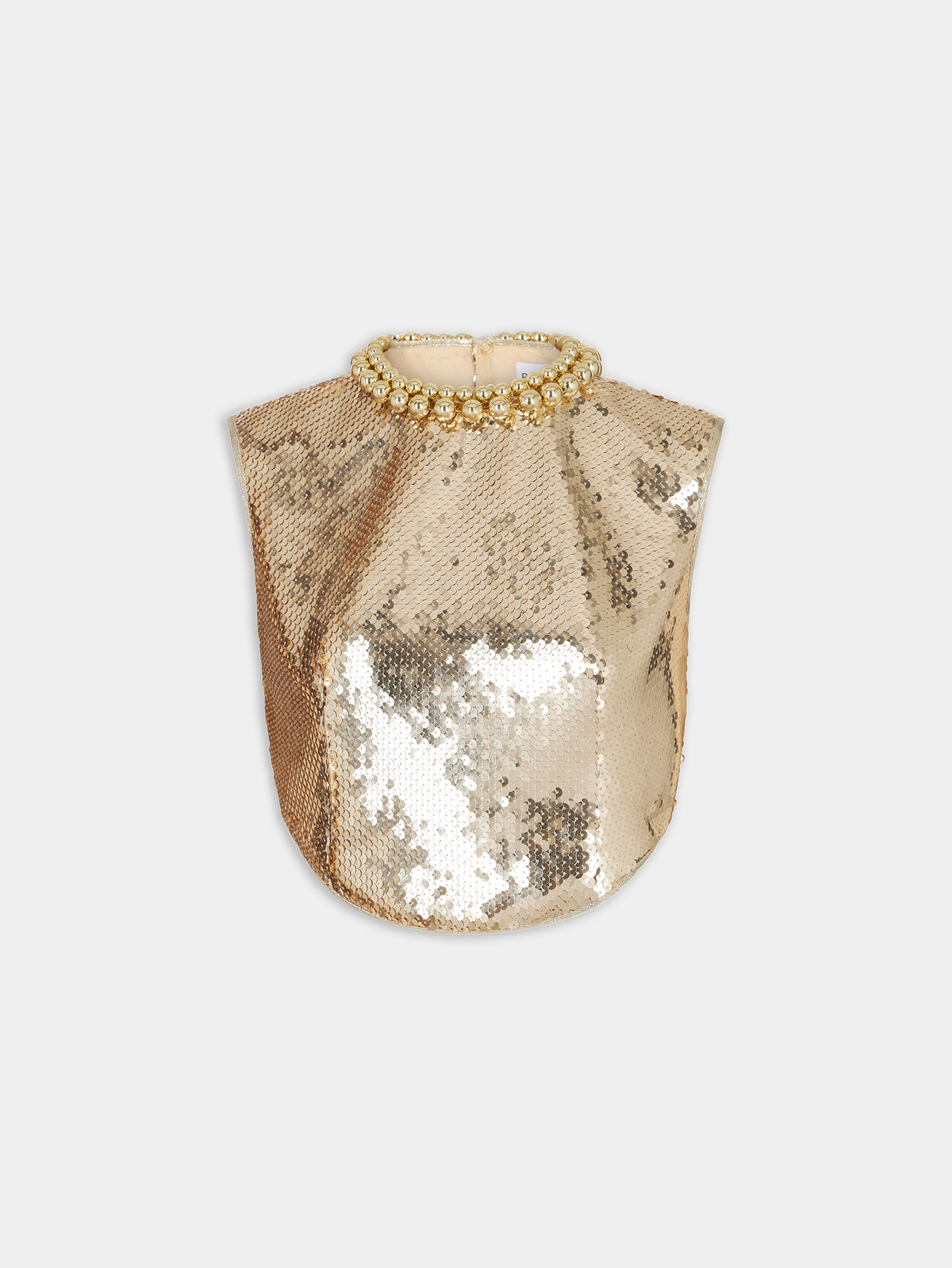 Crop top à sequins dorés