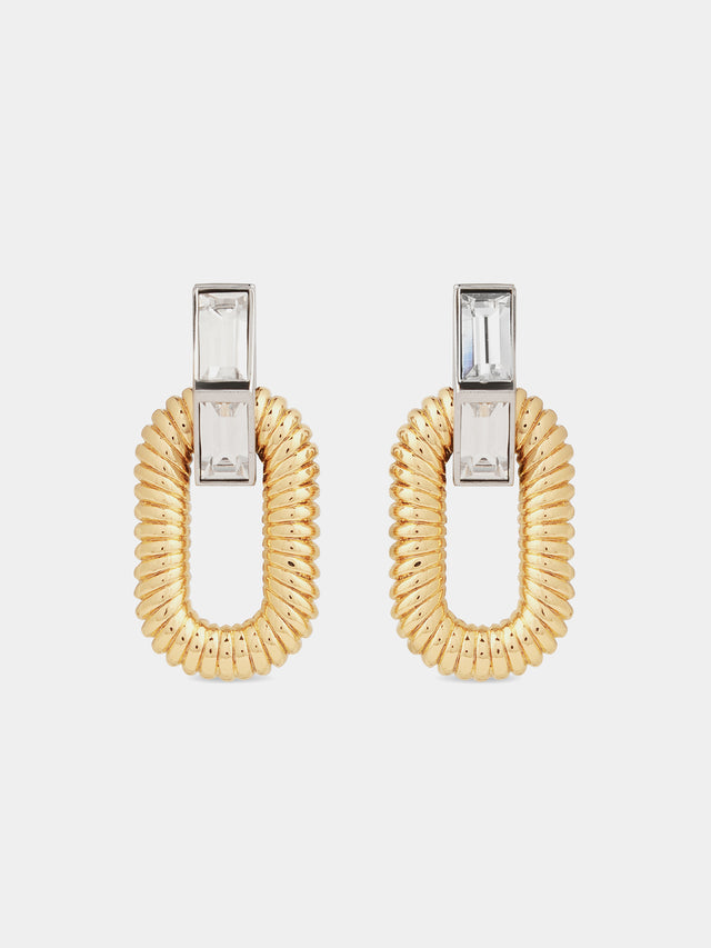 XL link earrings with rhinestones - Image 1