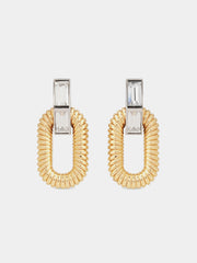 XL link earrings with rhinestones