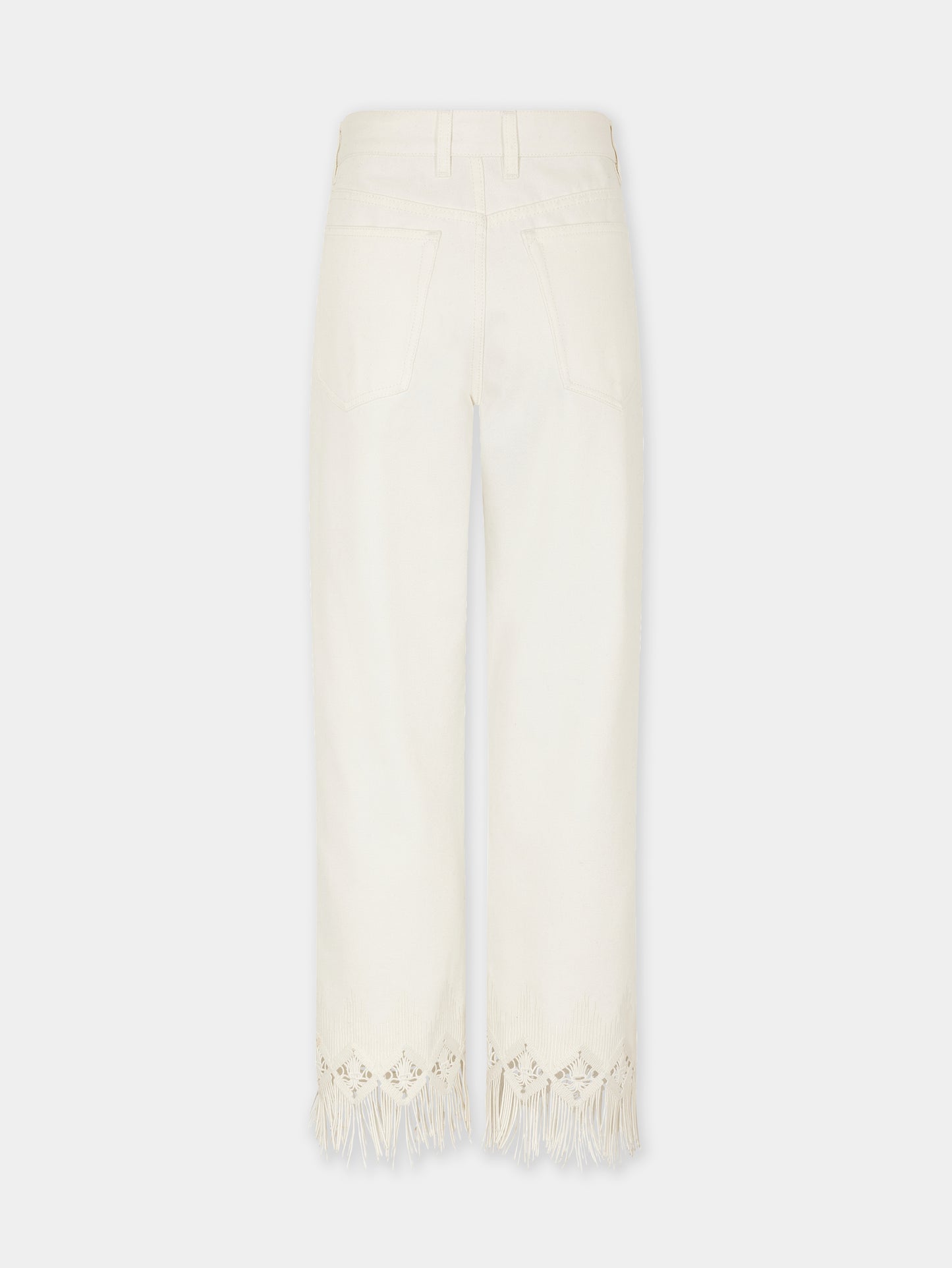 Trousers in denim with embroidery details