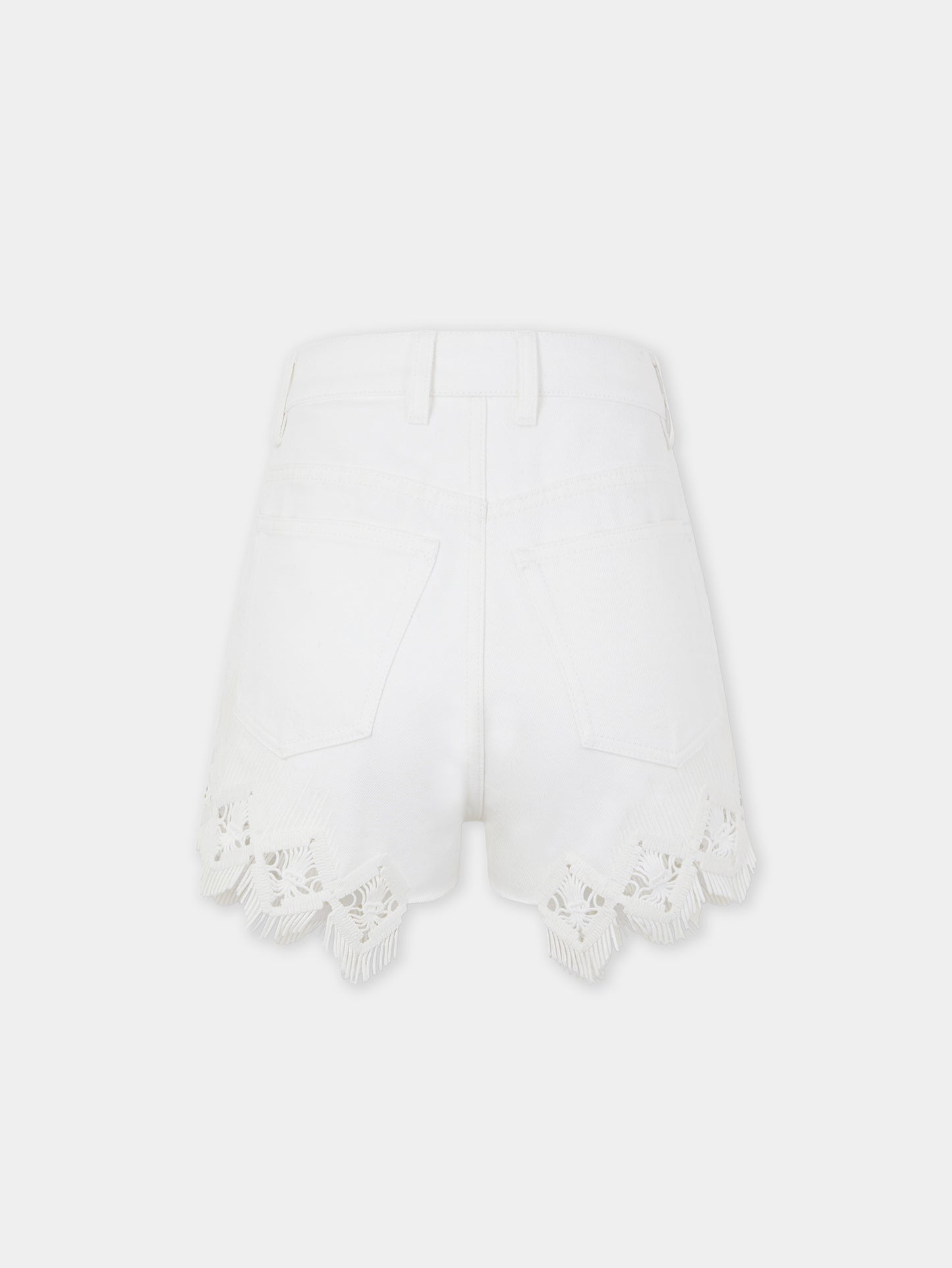 Shorts in denim with embroidery details