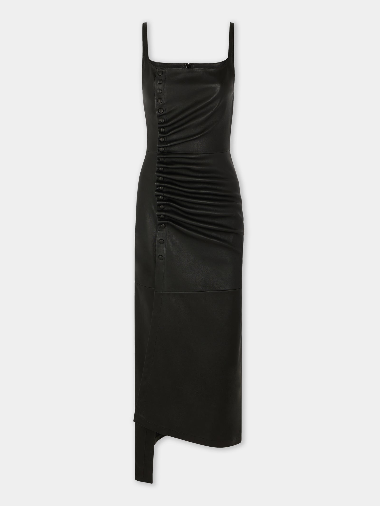 Draped midi dress in leather position 1 - Image 1