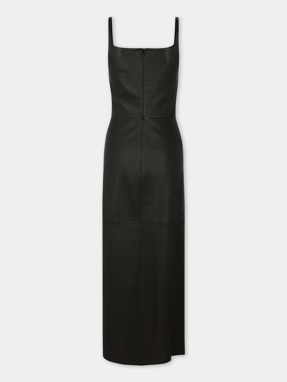 Draped midi dress in leather - Image 2