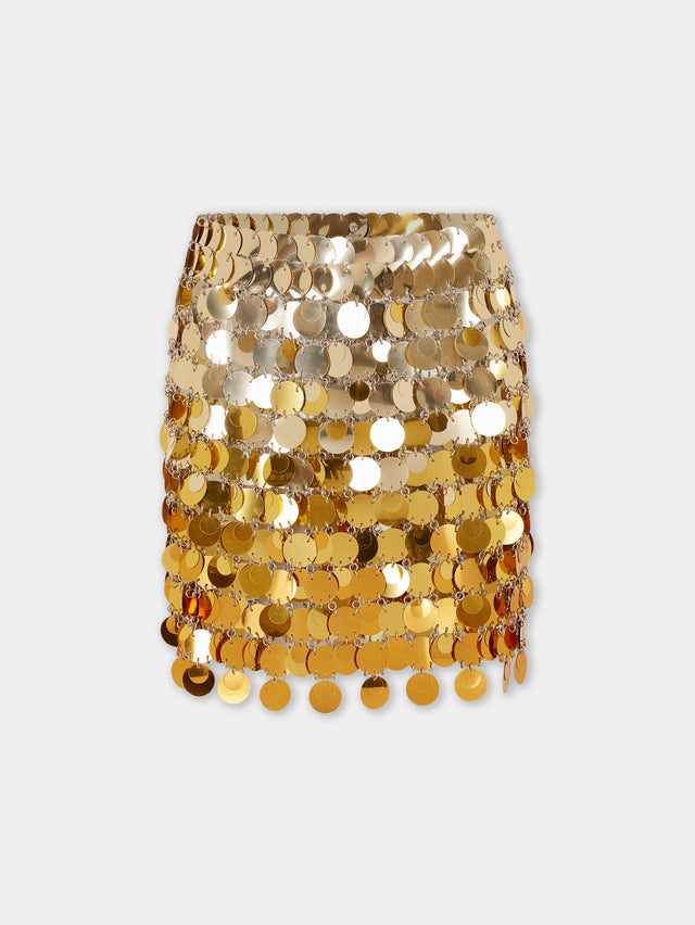 Gold mini skirt in gradient assembly - Image 1