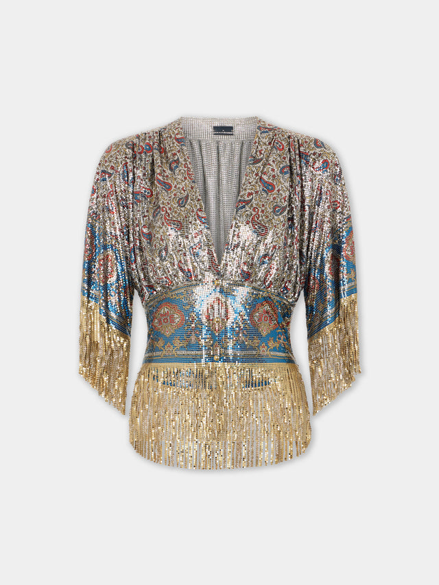 Top in printed mesh - Image 1