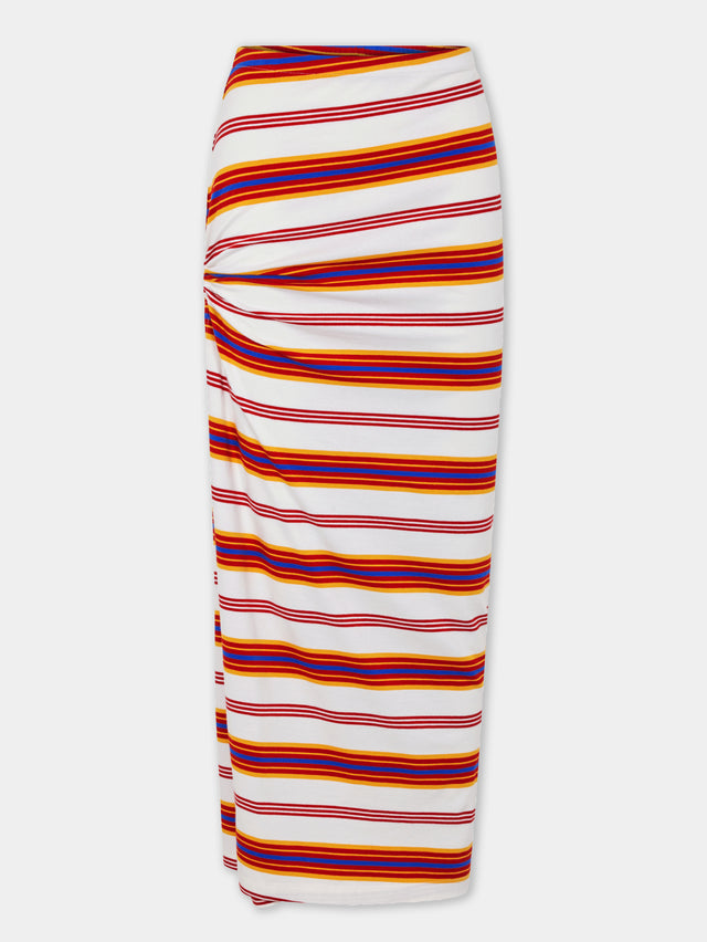 Draped long skirt in jersey - Image 1