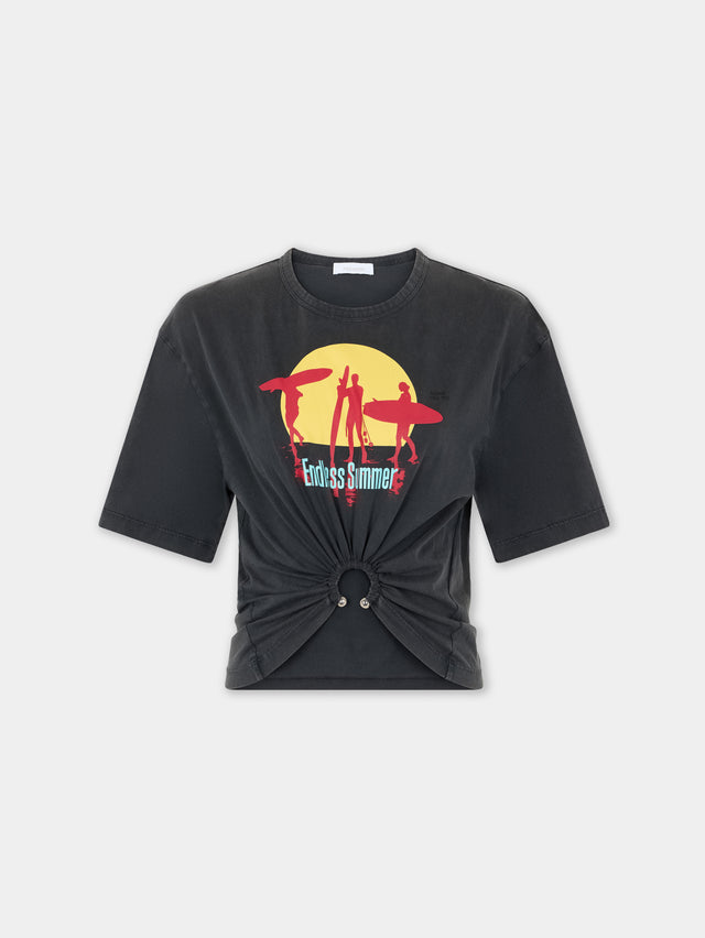 TEE-SHIRT CROPPED IMPRIMé EN COTON - Image 1