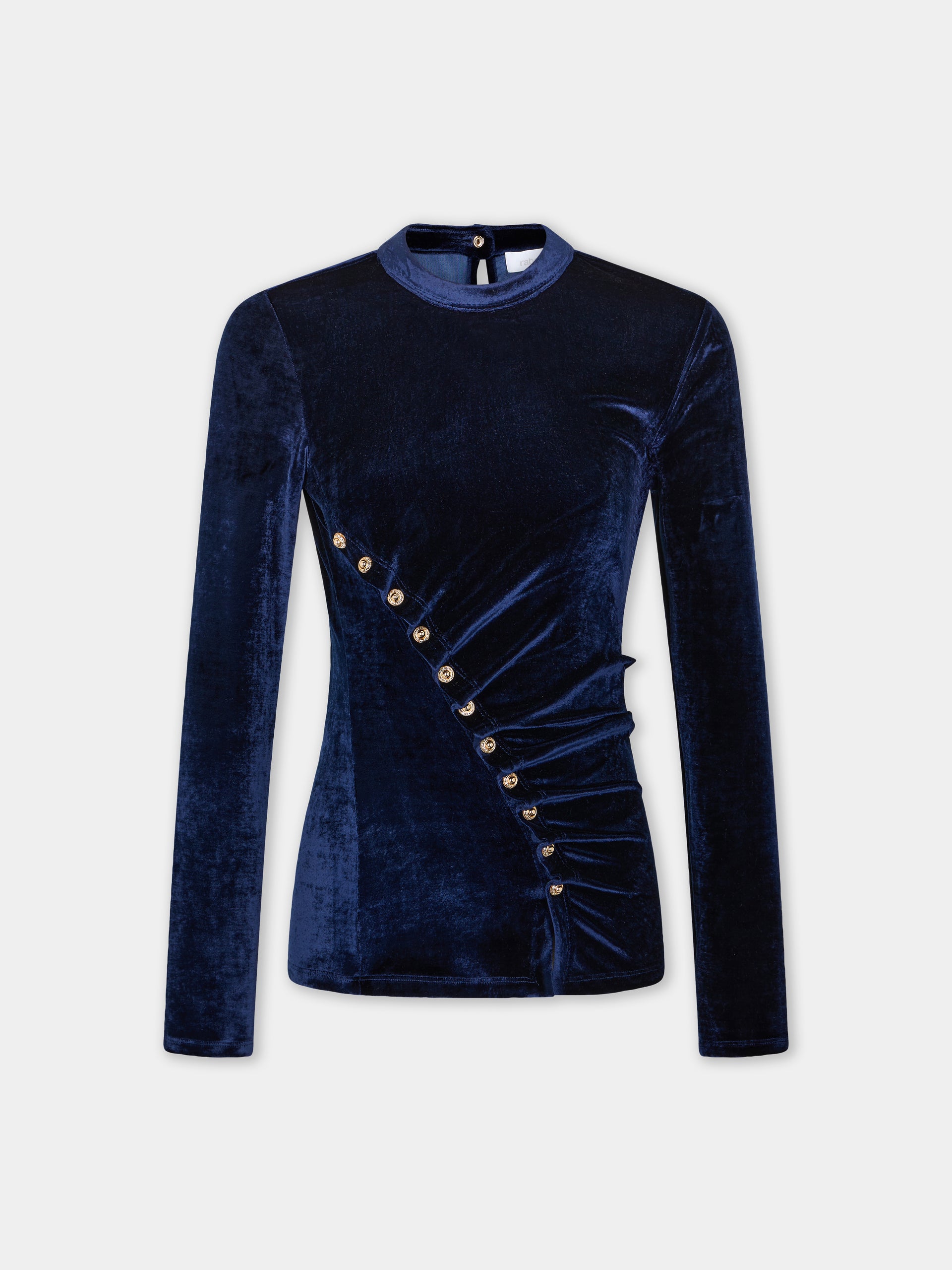 Draped top in velvet position 1