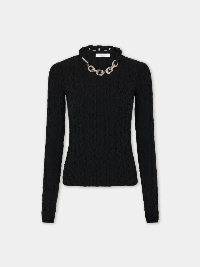 Black sweater in wool - Image 1