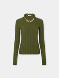 Khaki sweater in wool