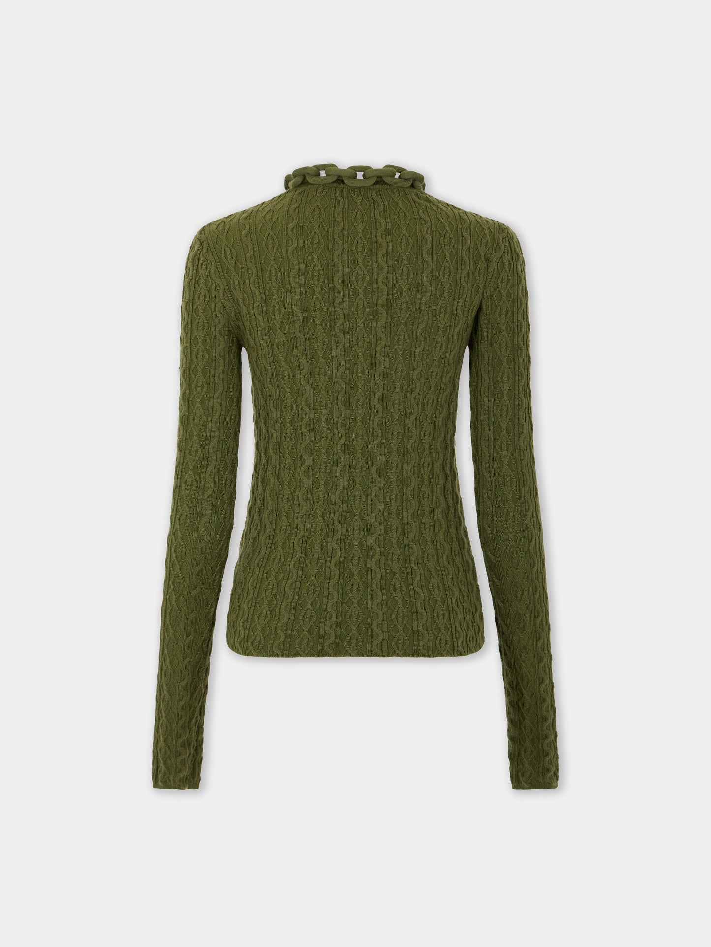 Khaki sweater in wool