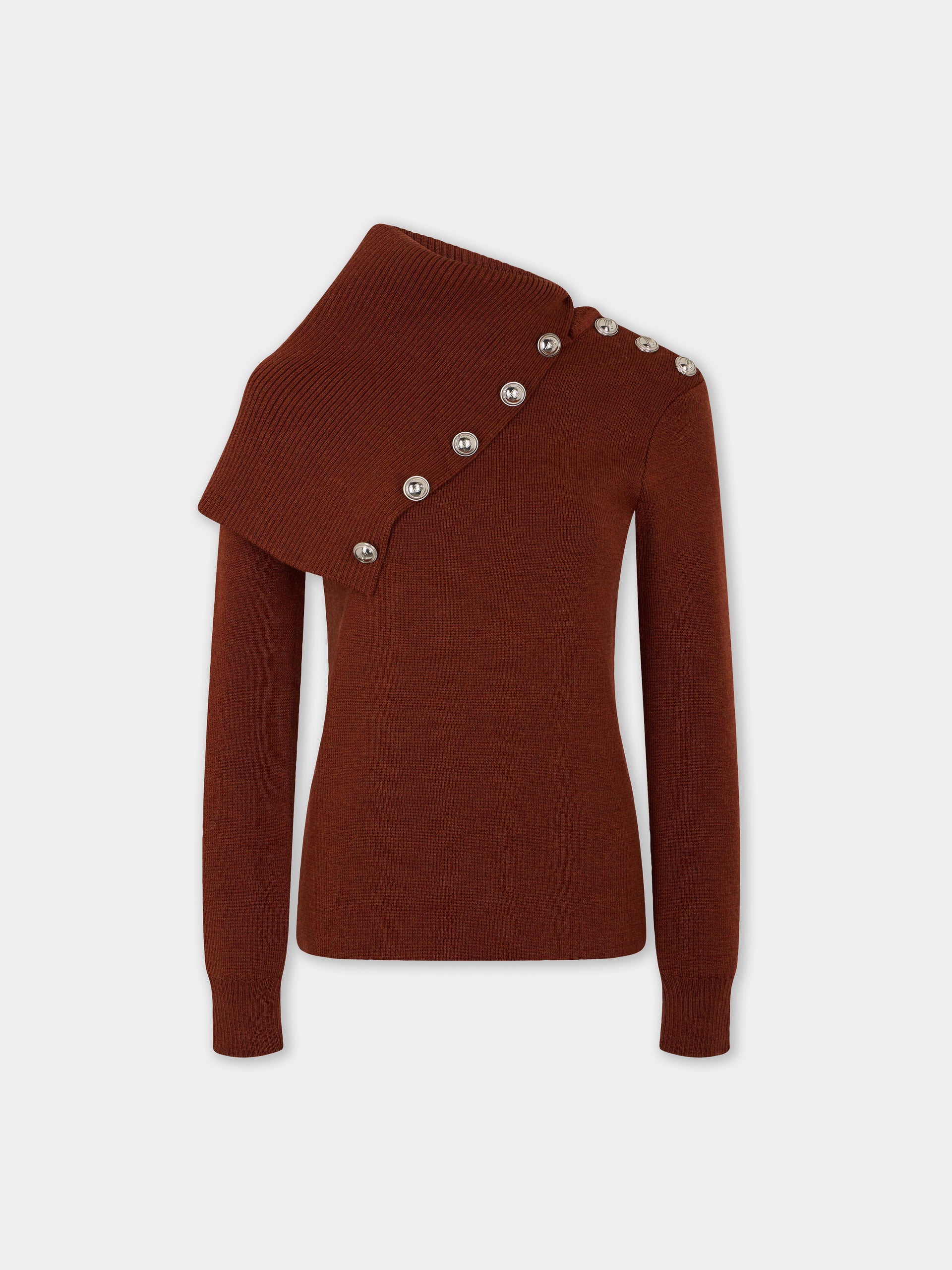 Rust sweater in wool position 1