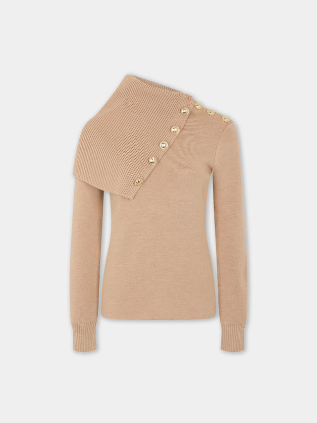 Beige Sweater in wool - Image 1