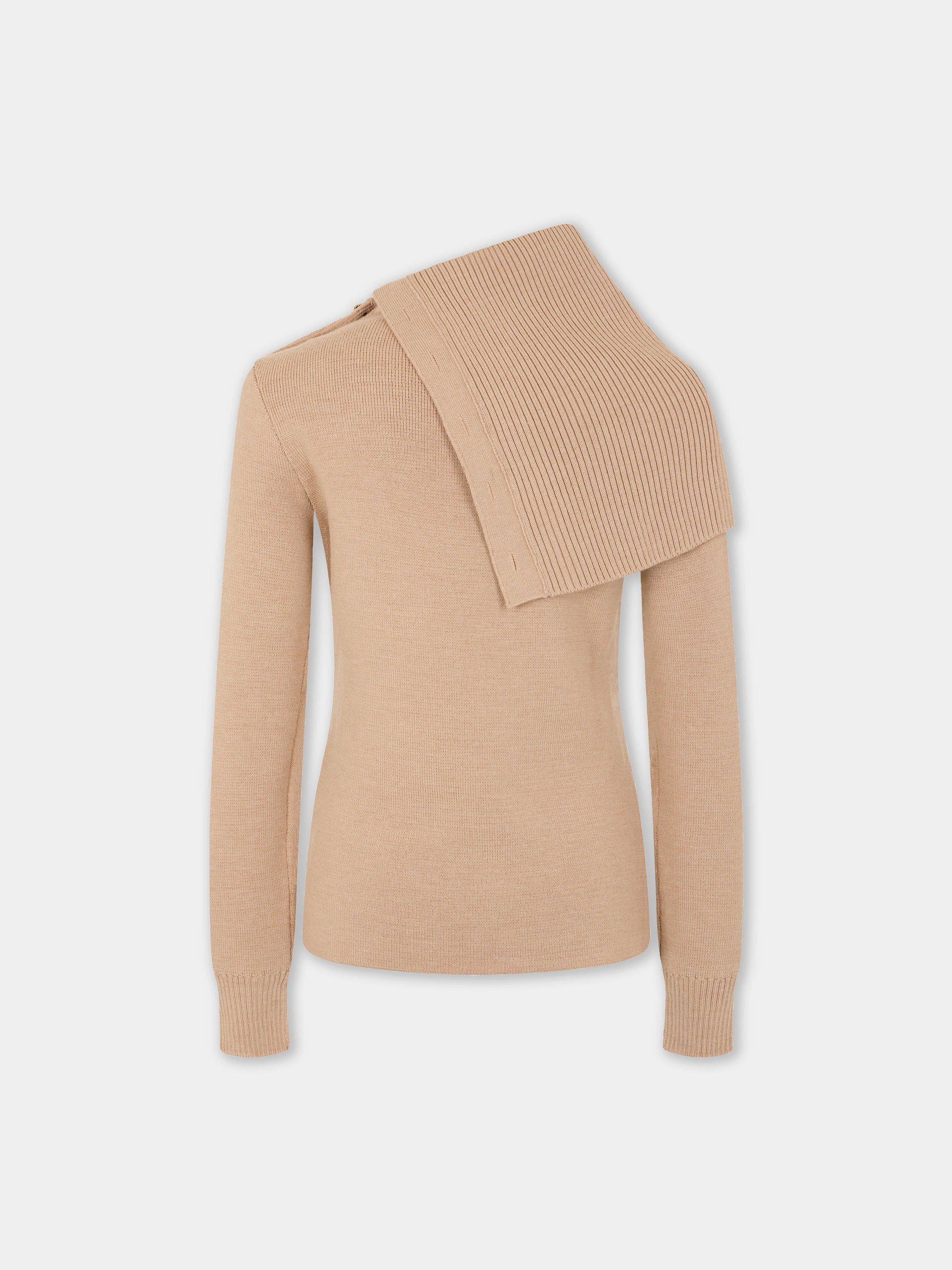 Beige Sweater in wool position 6