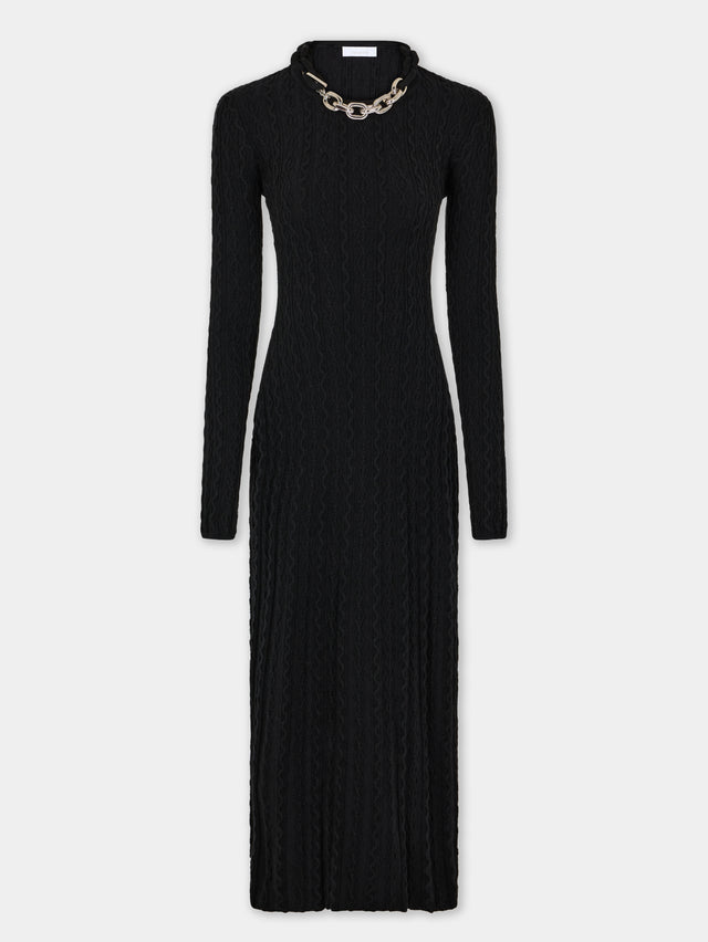 Black long dress in wool - Image 1