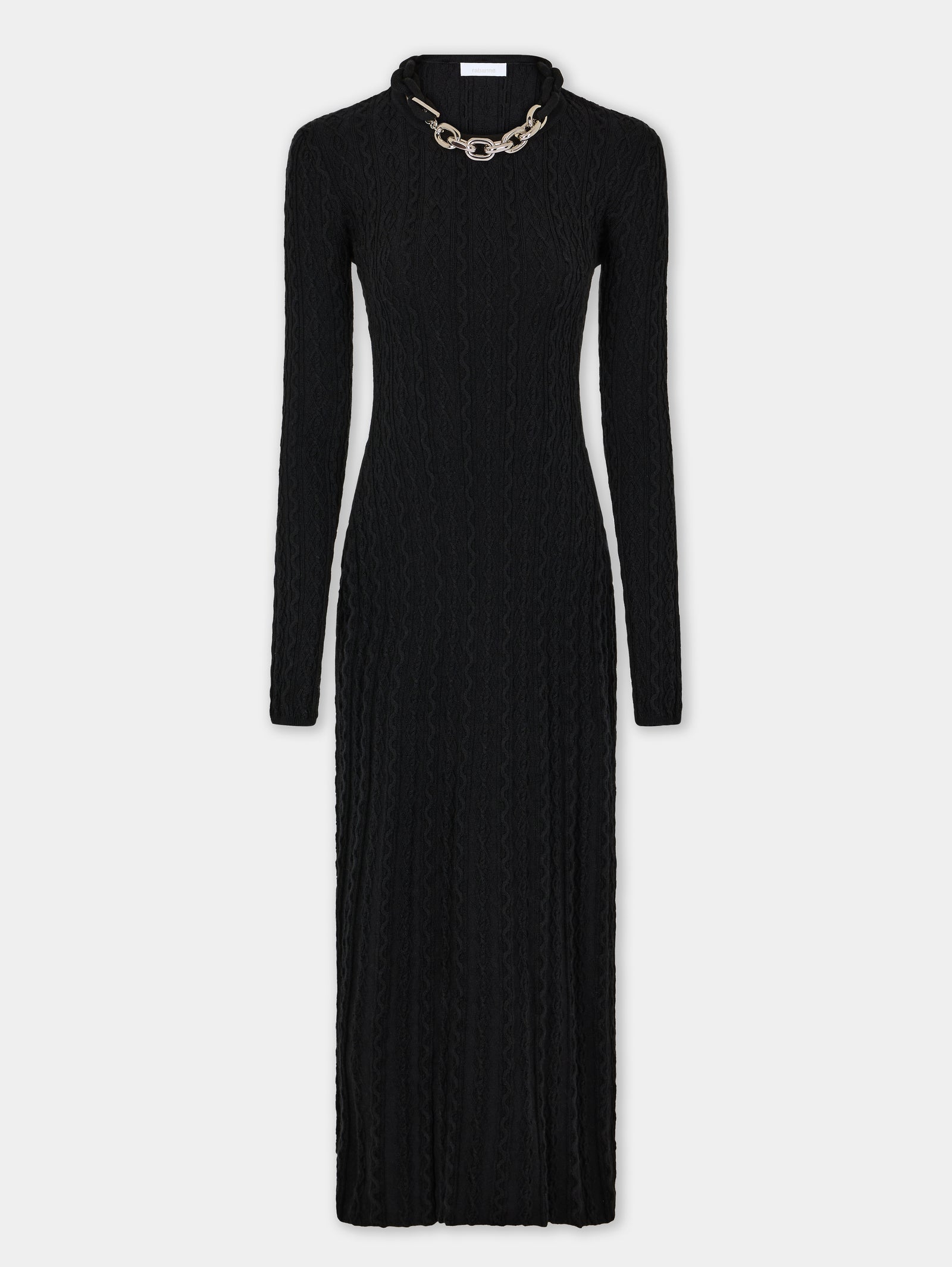 Black long dress in wool position 1 - Image 1