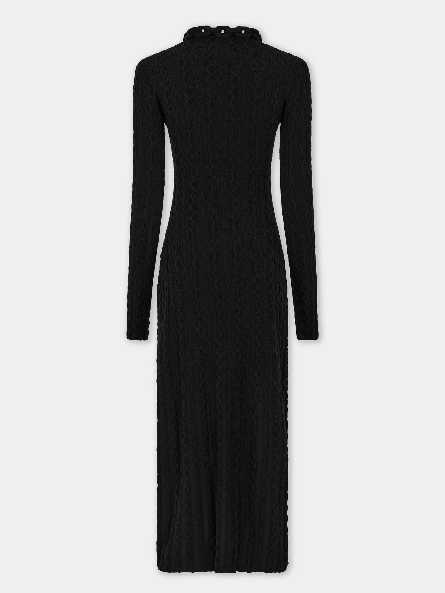 Black long dress in wool