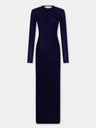 Long second-skin dress in wool