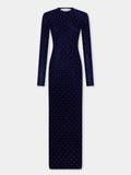 Long second-skin dress in wool