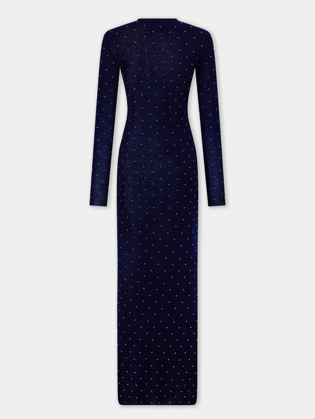 Long second-skin dress in wool - Image 2