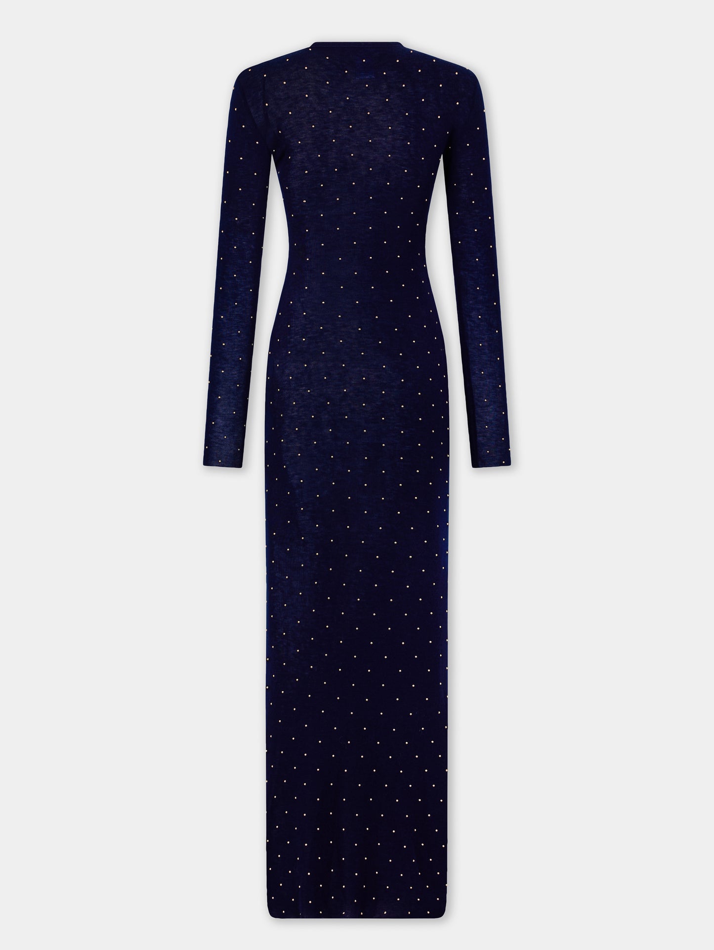 Long second-skin dress in wool