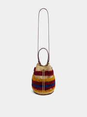 Raffia bucket bag
