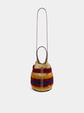 Raffia bucket bag