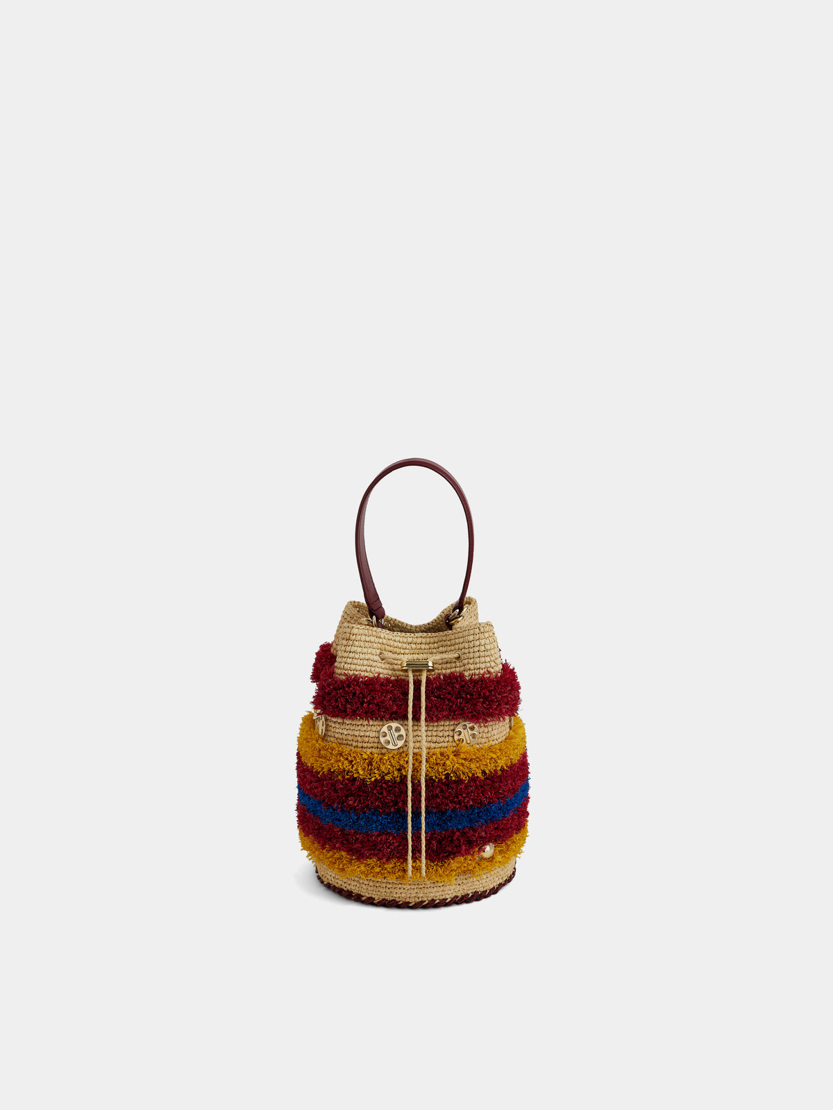 Raffia bucket bag position 3