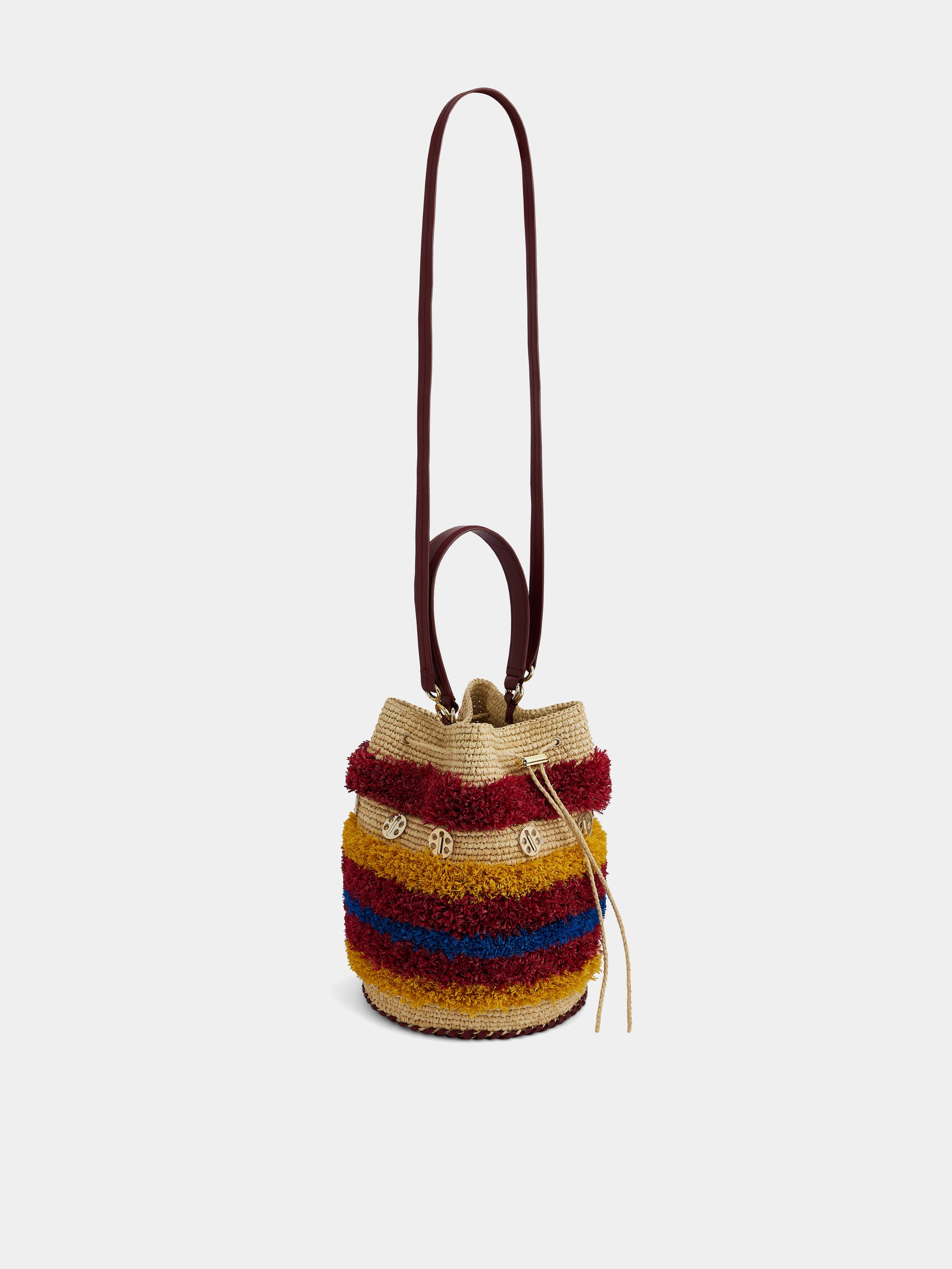 Raffia bucket bag position 4