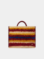 Tote bag in raffia with straps