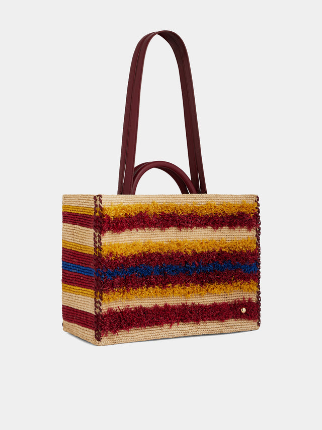Tote bag in raffia with straps - Image 3