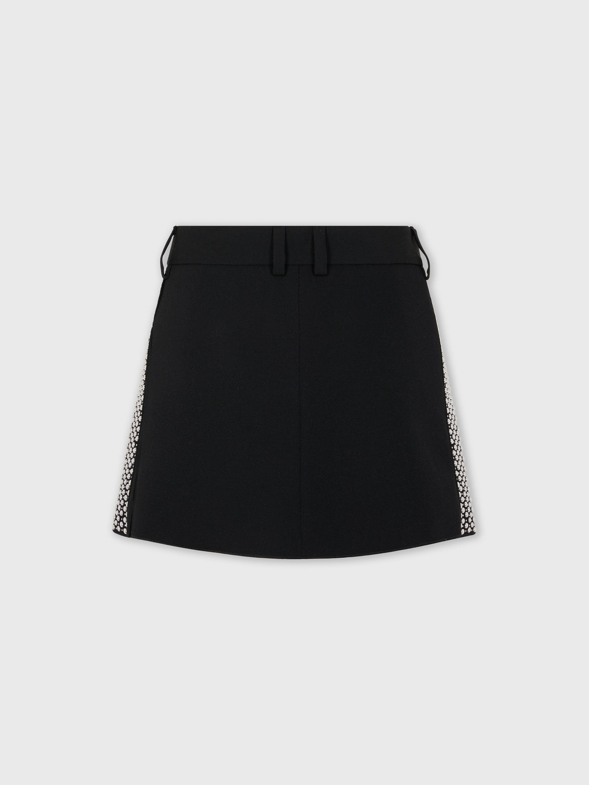 EMBROIDERED MINI SKIRT IN WOOL GRAIN DE POUDRE position 2