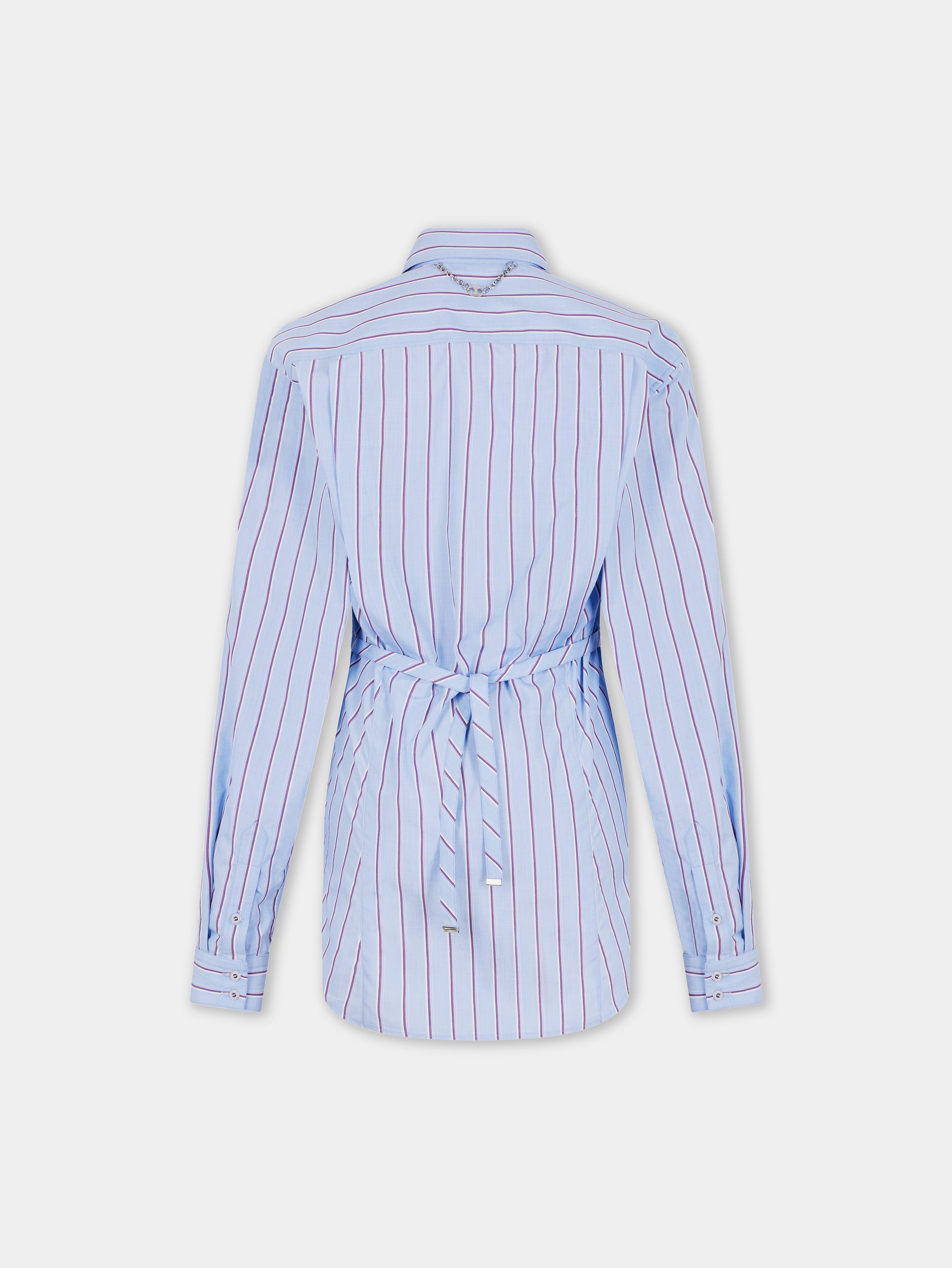 STRIPED WHITE AND BLUE SHIRT IN COTTON POPLIN position 7