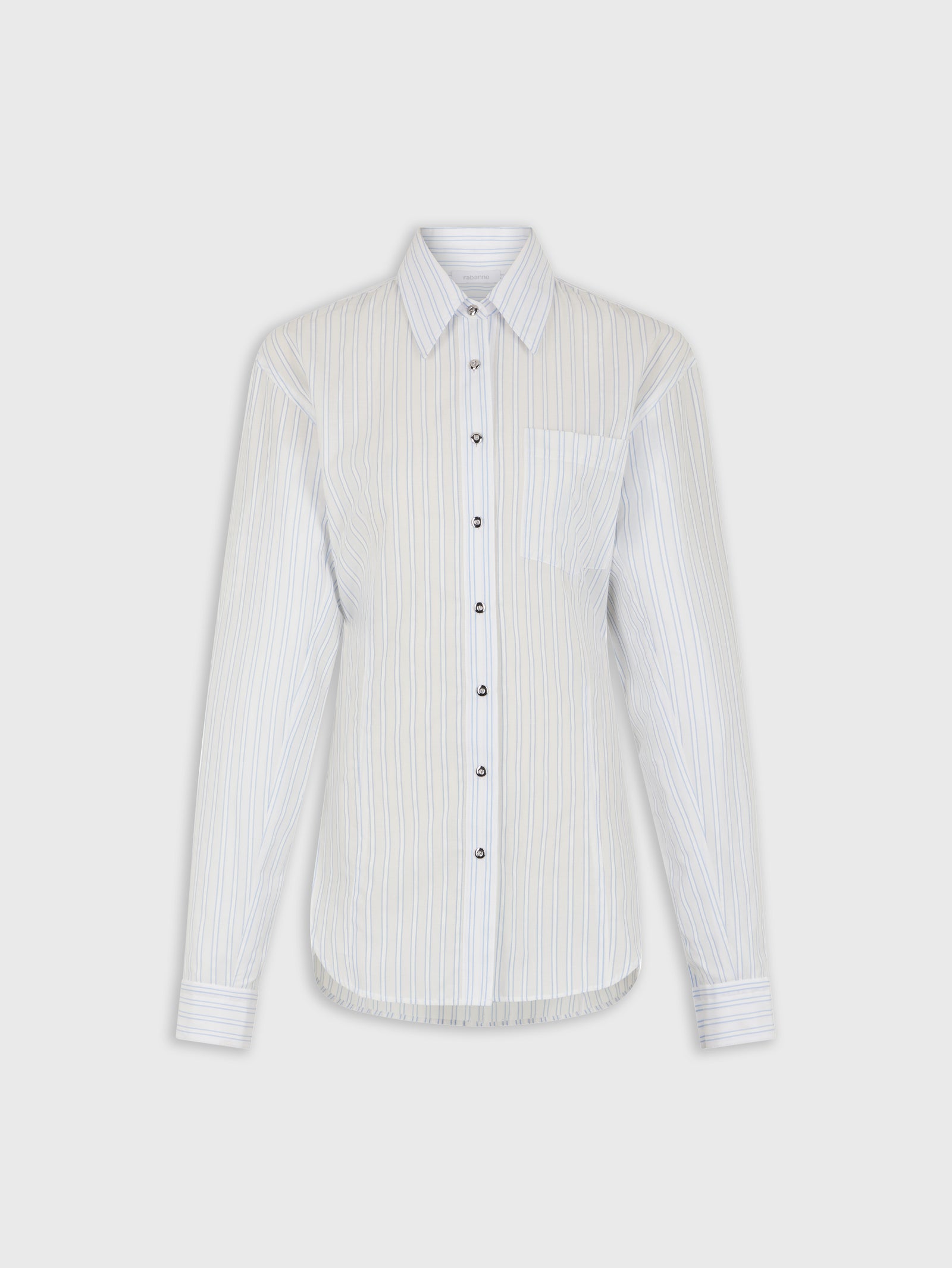 WHITE STRIPED SHIRT IN COTTON POPLIN position 1 - Image 1