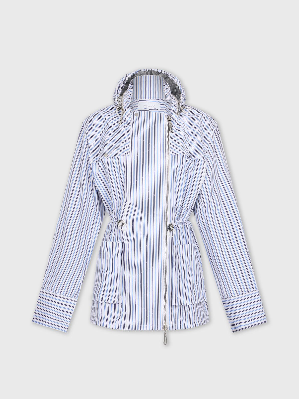LIGHT BLUE HOODED PARKA IN COTTON POPLIN position 1 - Image 1