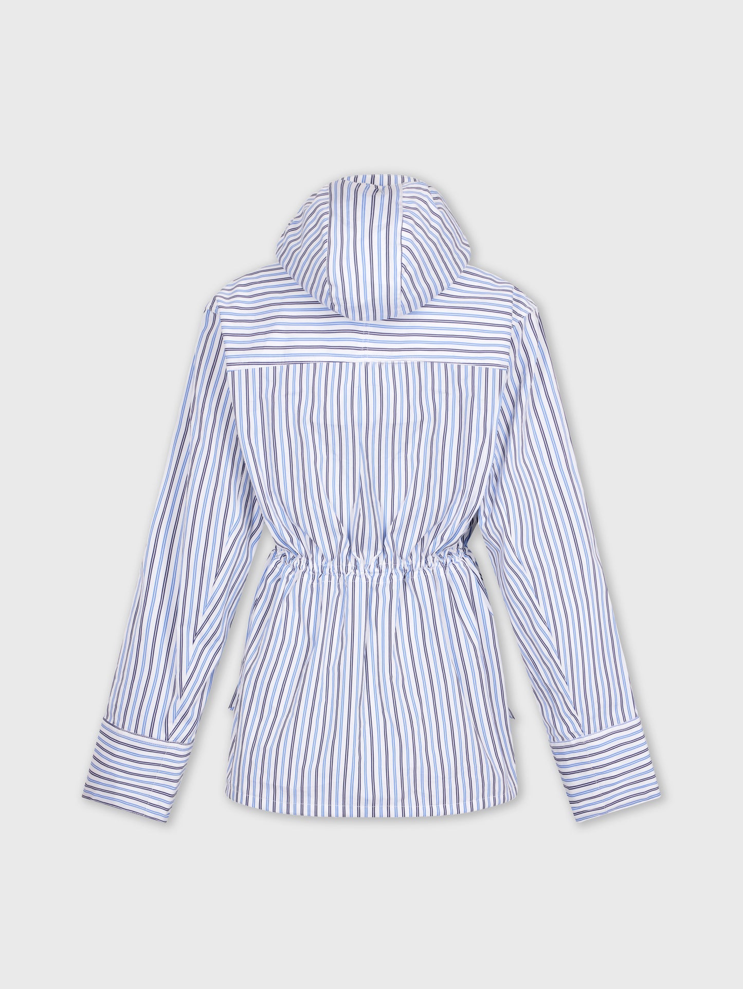 LIGHT BLUE HOODED PARKA IN COTTON POPLIN position 9