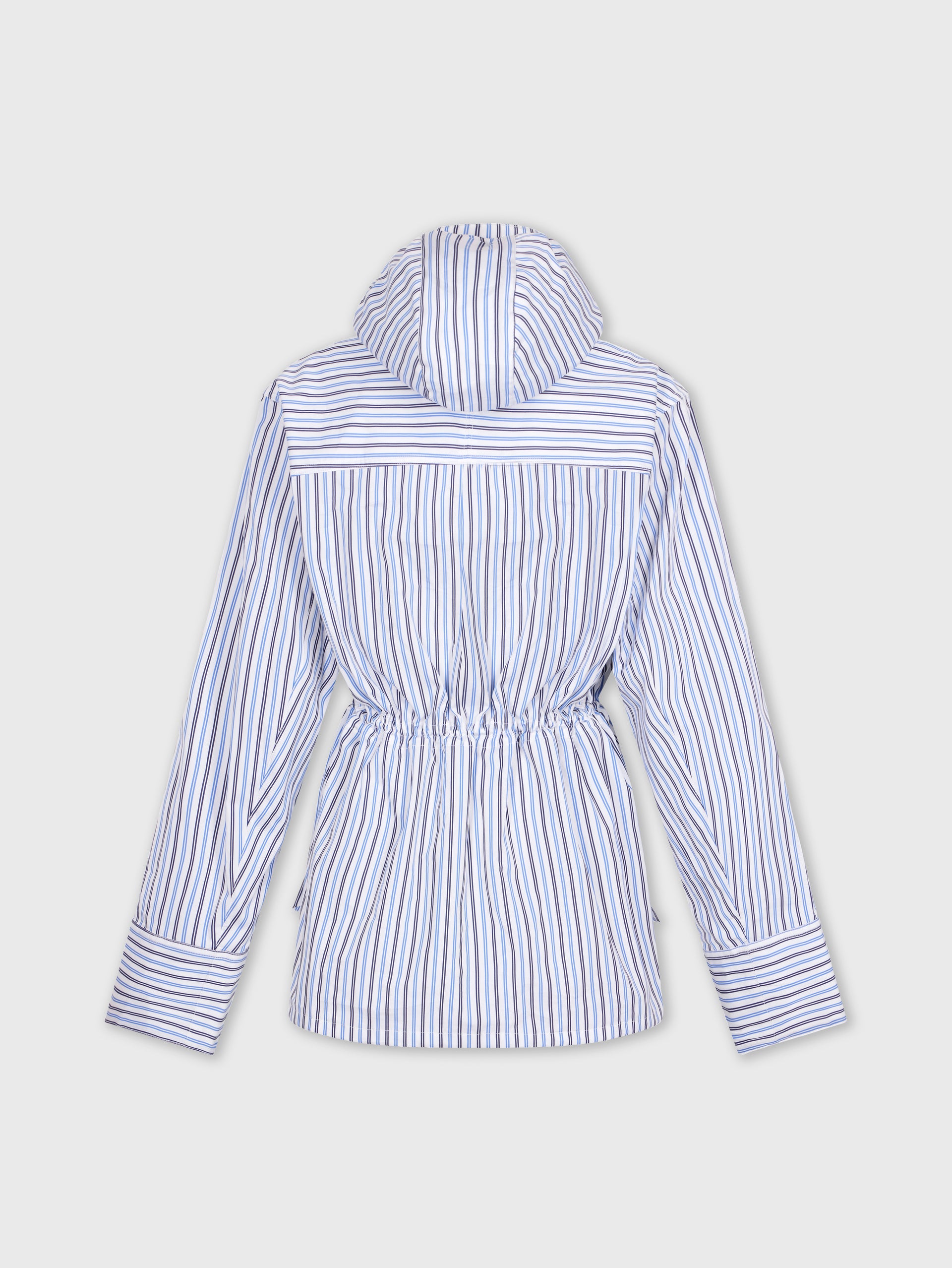LIGHT BLUE HOODED PARKA IN COTTON POPLIN position 9