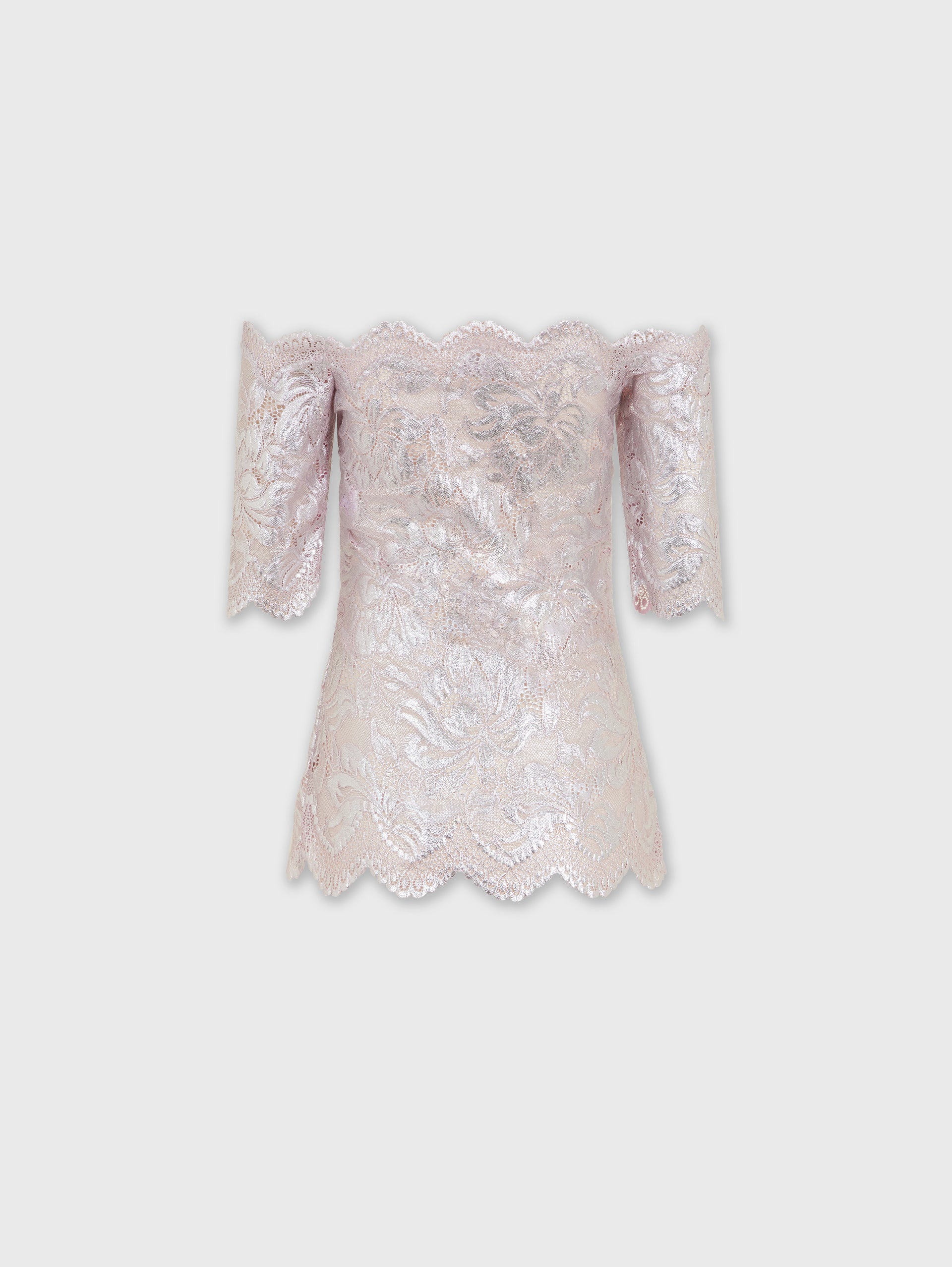 LIGHT PINK TOP IN LACE WITH SILVER INDUCTION position 7