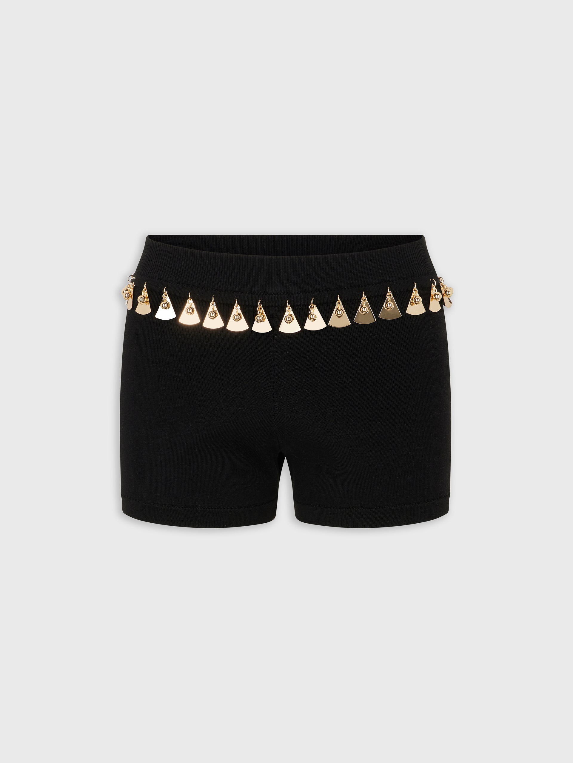 BLACK MINI SHORTS IN COTTON AND SILK KNIT position 1