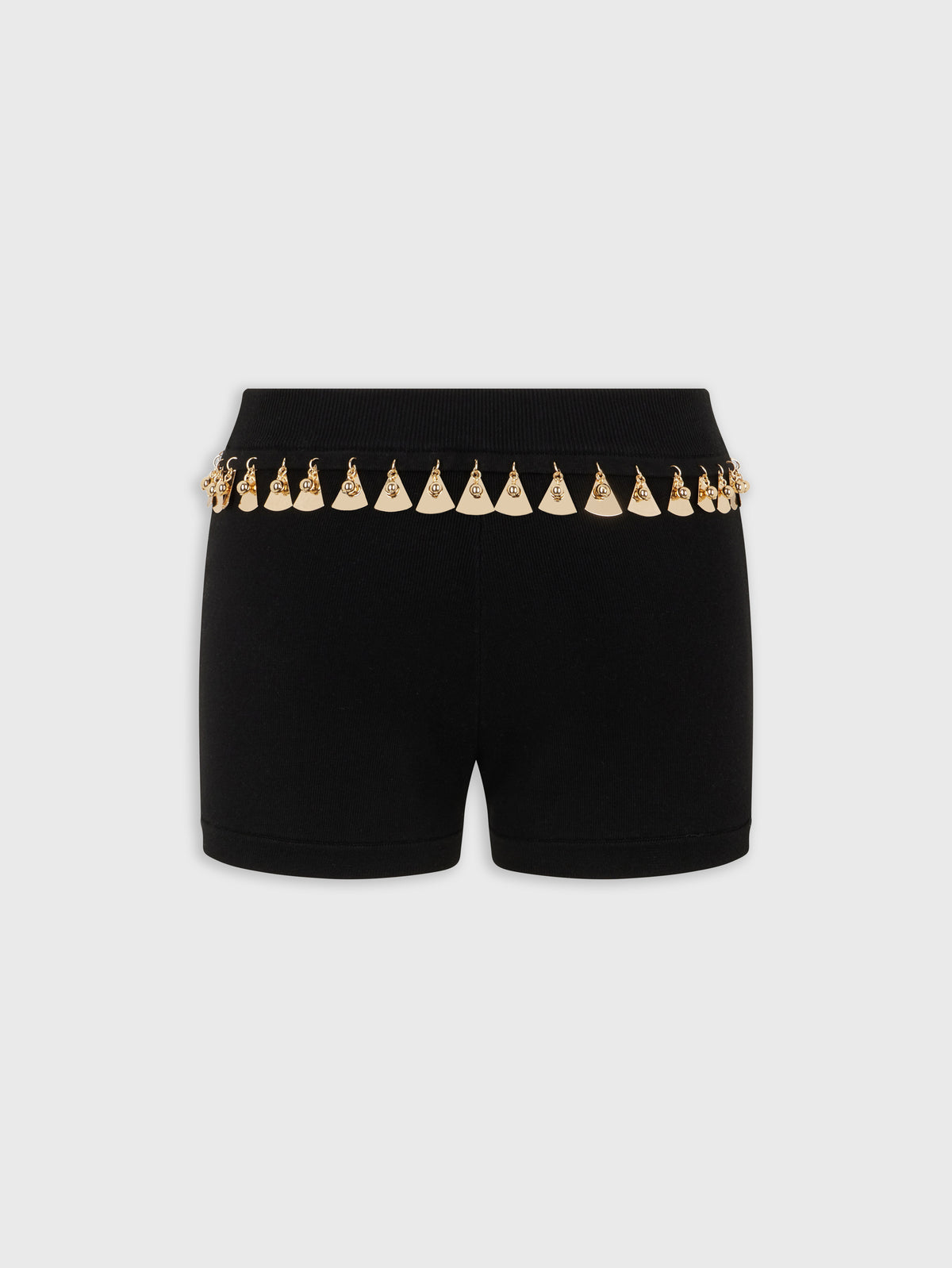 BLACK MINI SHORTS IN COTTON AND SILK KNIT position 6