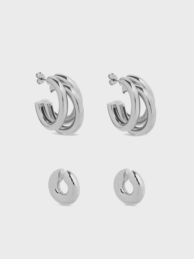 Duo of hoops and punk ear cuffs - Image 1