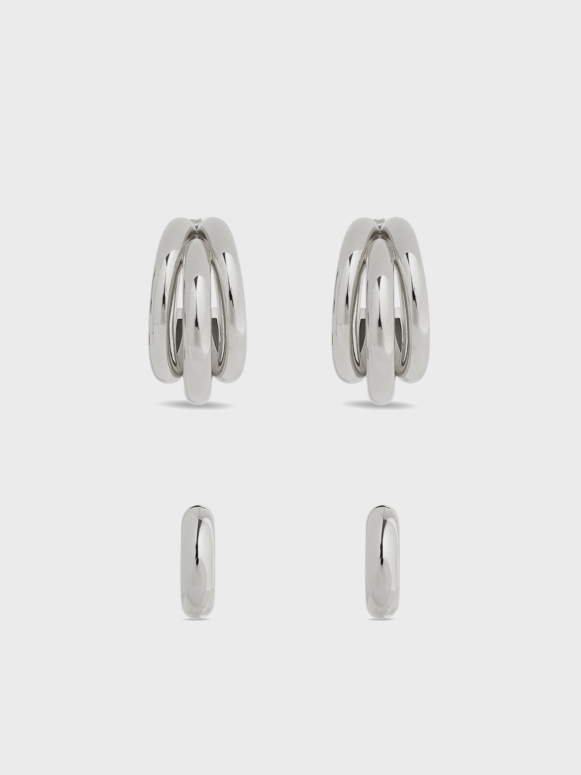 Duo of hoops and punk ear cuffs position 3