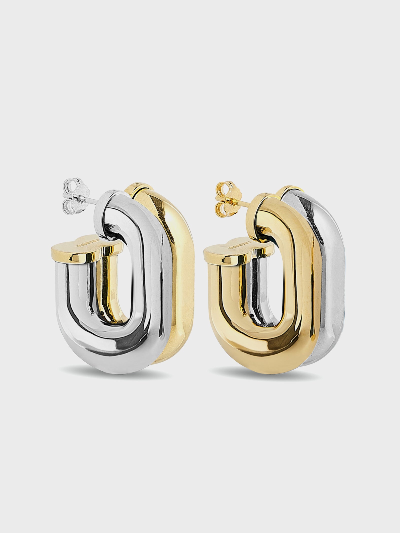 XL Link earrings silver position 1 - Image 1