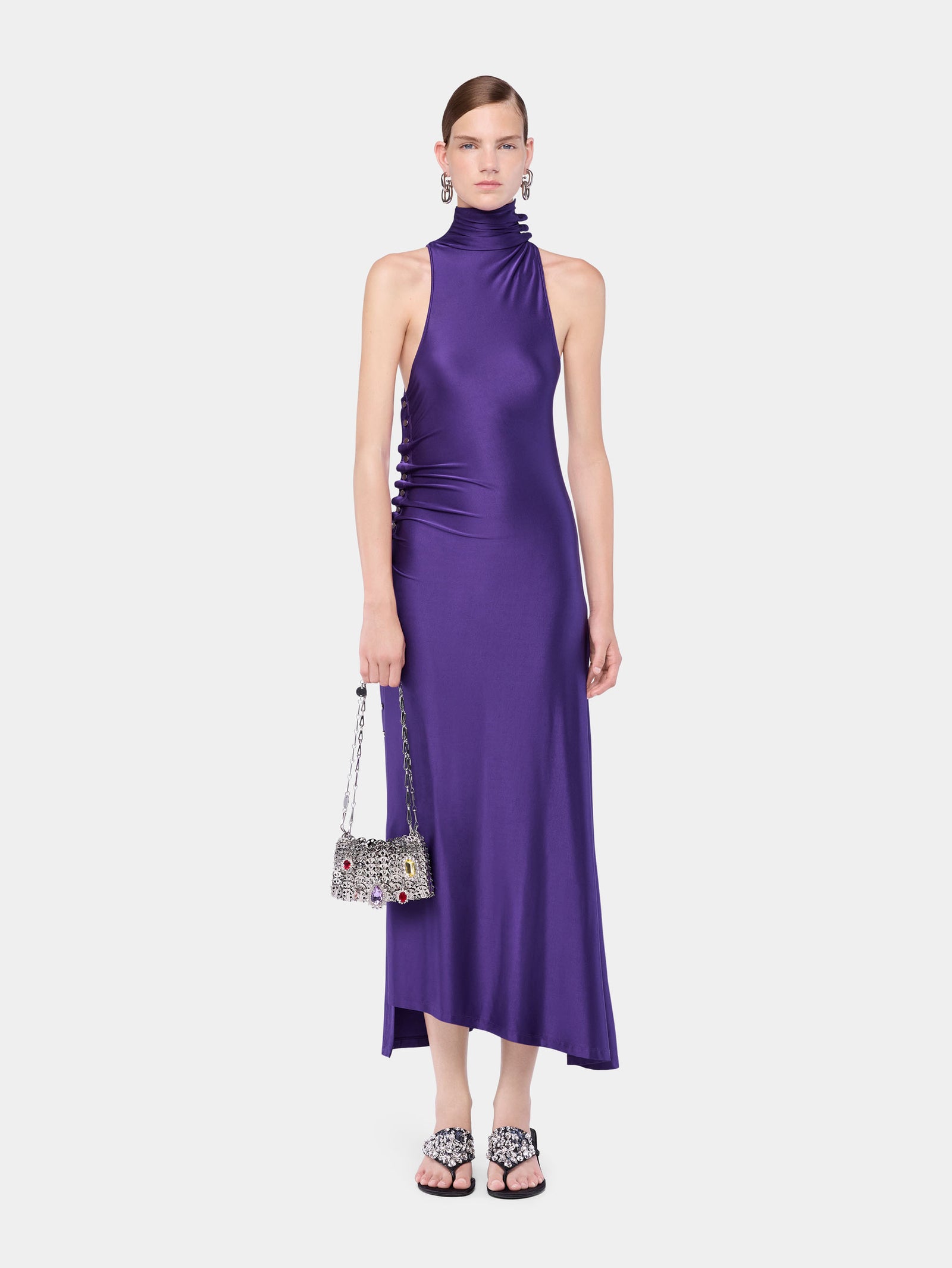 Midi draped jersey dress position 2 - Image 2