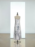 Long draped sequin dress