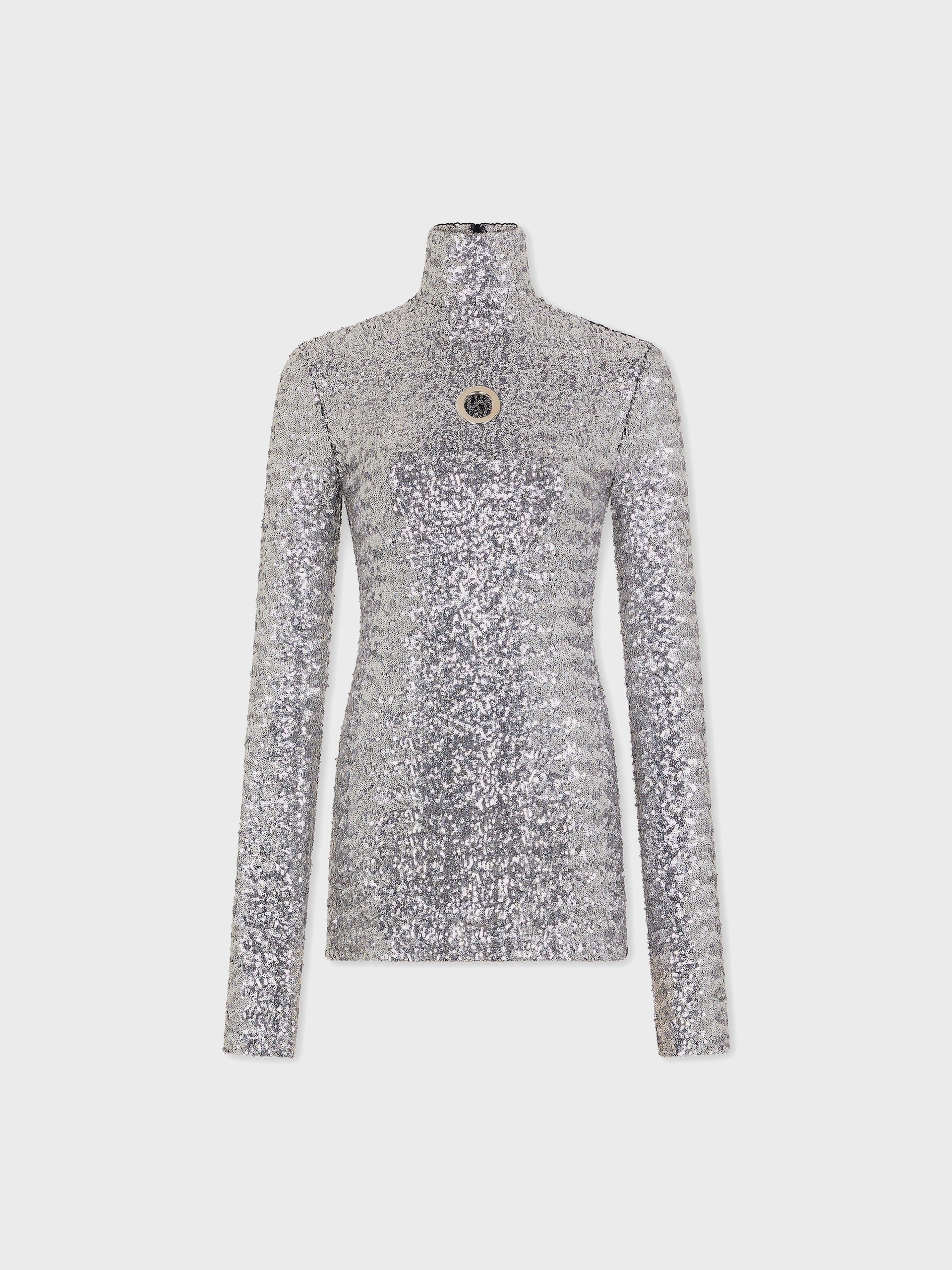 Sequin turtleneck top position 1