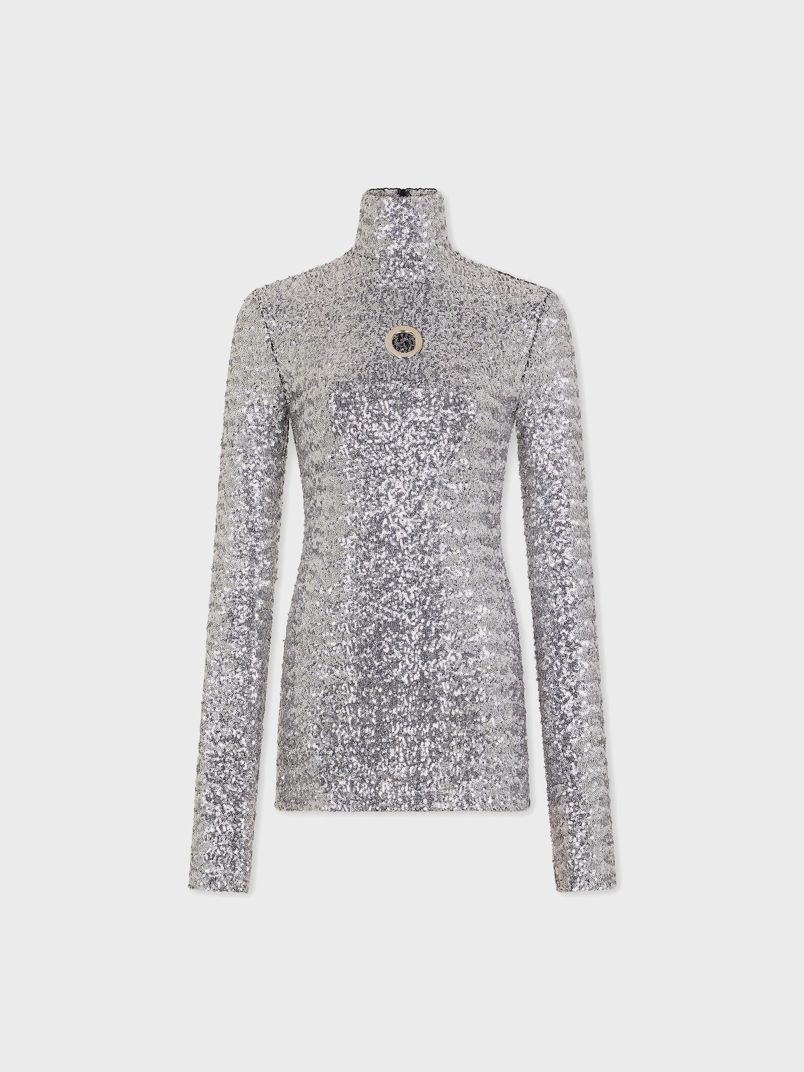 Sequin turtleneck top position 1 - Image 1