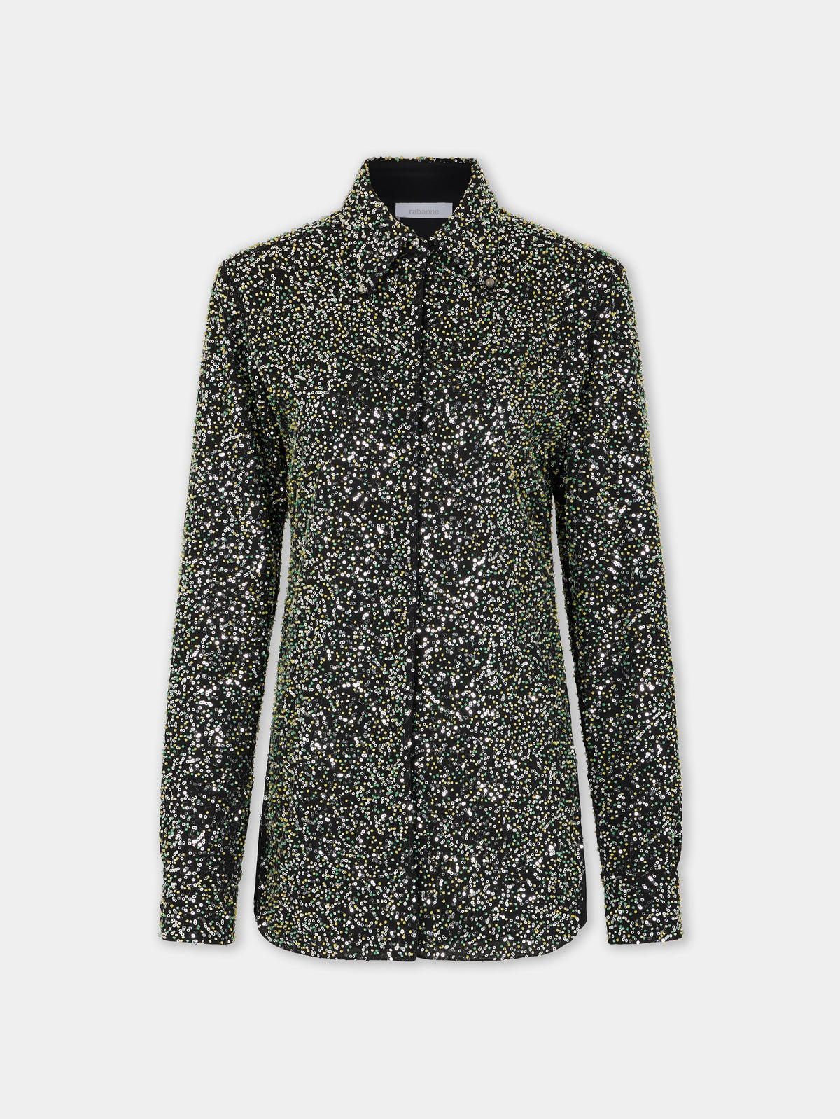 Shirt in crepe with sequin embroidery details position 1